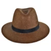 Panama Jack Ribbon Toyo Straw Safari Fedora Hat