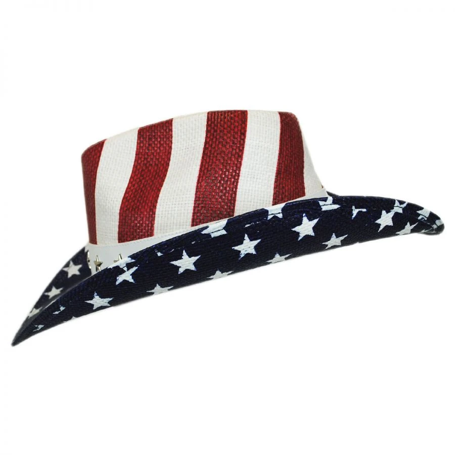 Kenny K USA Flag Toyo Straw Western Hat 4 Kenny K USA Flag Toyo Straw Western Hat - Image 2