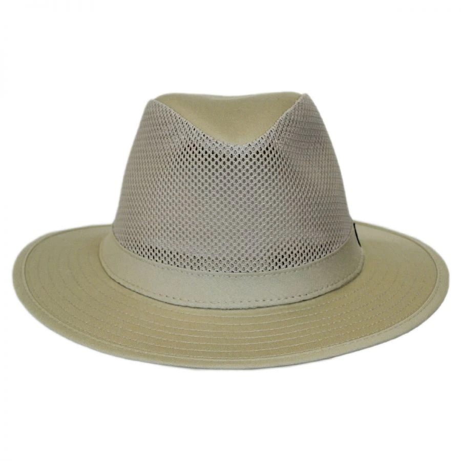 Panama Jack Mesh Crown Cotton Safari Fedora Hat 3 Panama Jack Mesh Crown Cotton Safari Fedora Hat