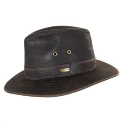 Stetson Weathered Leather Safari Fedora Hat -Brixton Hats shop 181908