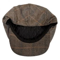 Jaxon Hats Hoxton Herringbone Plaid Wool Blend Ivy Cap -Brixton Hats shop 185693