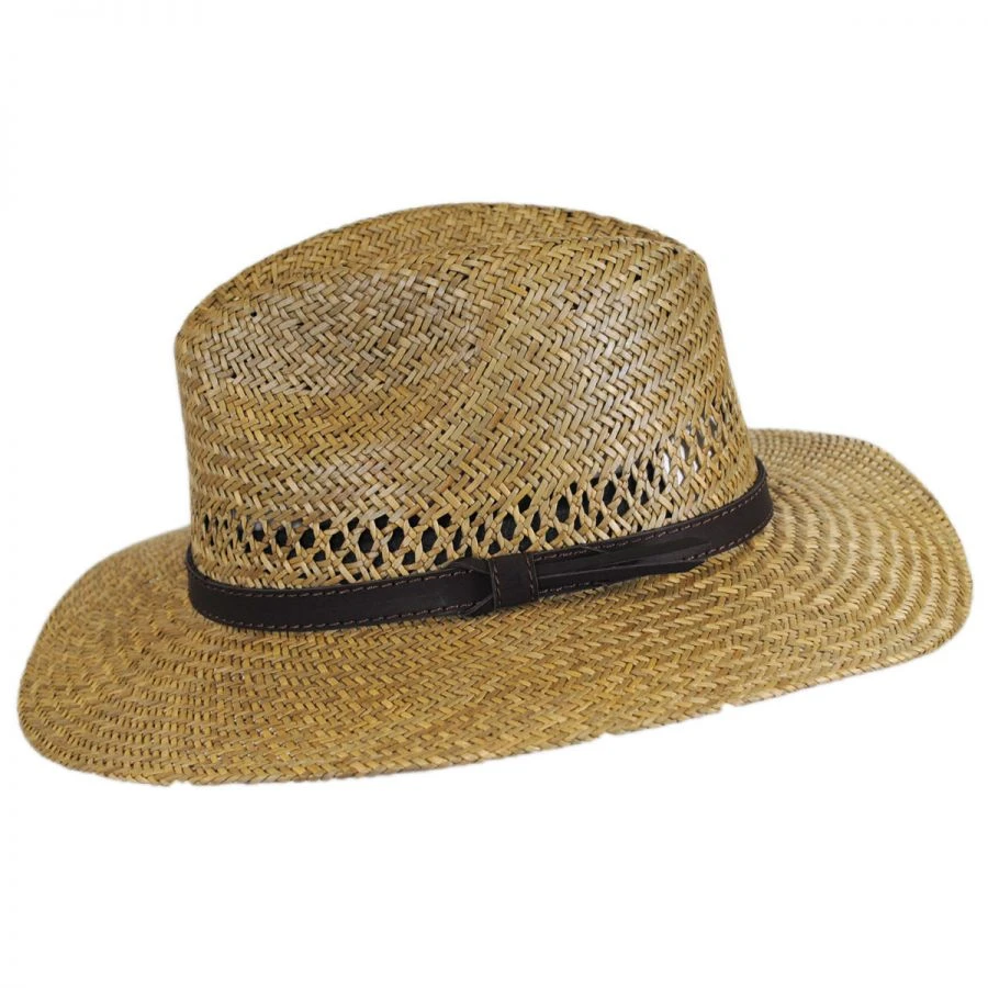 Stetson Childress Vent Seagrass Straw Safari Fedora Hat 4 Stetson Childress Vent Seagrass Straw Safari Fedora Hat - Image 2