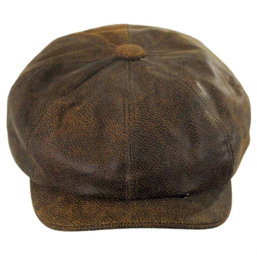 Jaxon Hats Leather Newsboy Cap - Brown 3 Jaxon Hats Leather Newsboy Cap - Brown