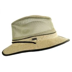 Conner Mesh Crown Hemp Fabric Safari Fedora Hat 7 Conner Mesh Crown Hemp Fabric Safari Fedora Hat -Brixton Hats shop 227012