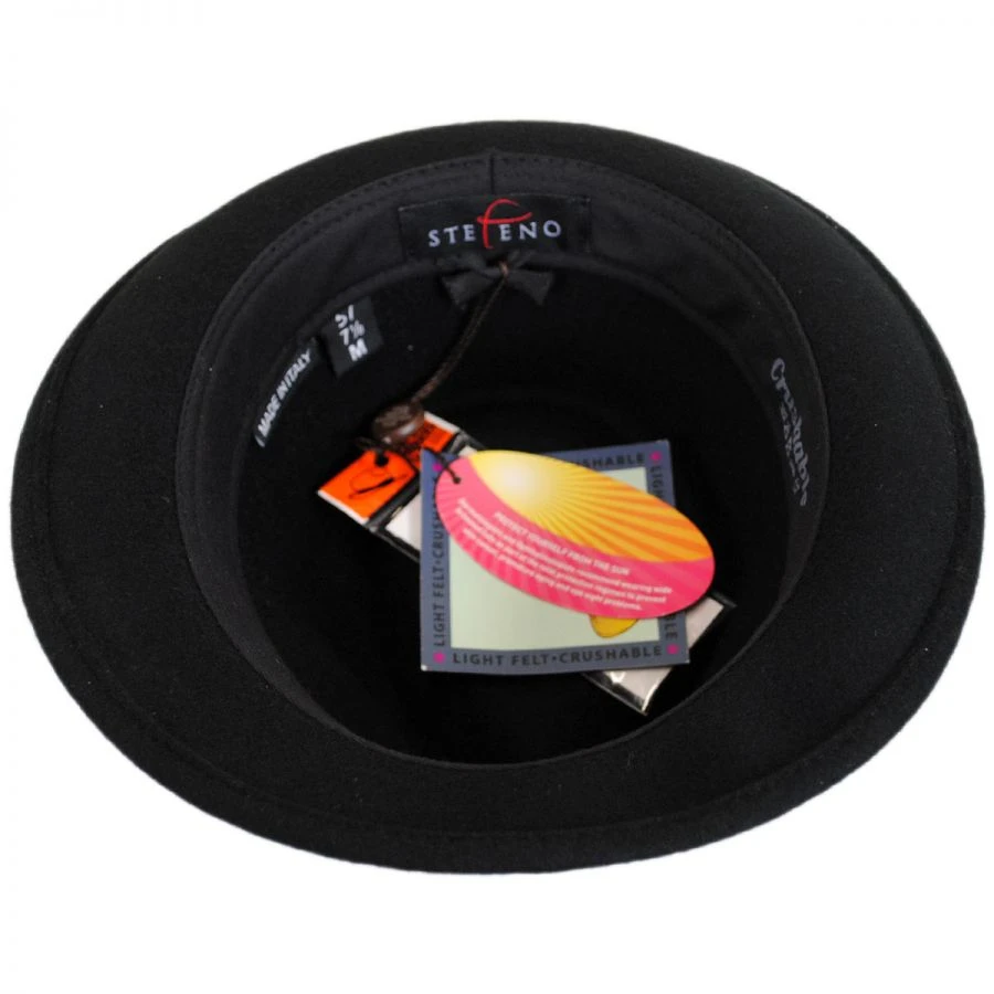 Stefeno Teardrop Wool Felt Trilby Fedora Hat 5 Stefeno Teardrop Wool Felt Trilby Fedora Hat - Image 3