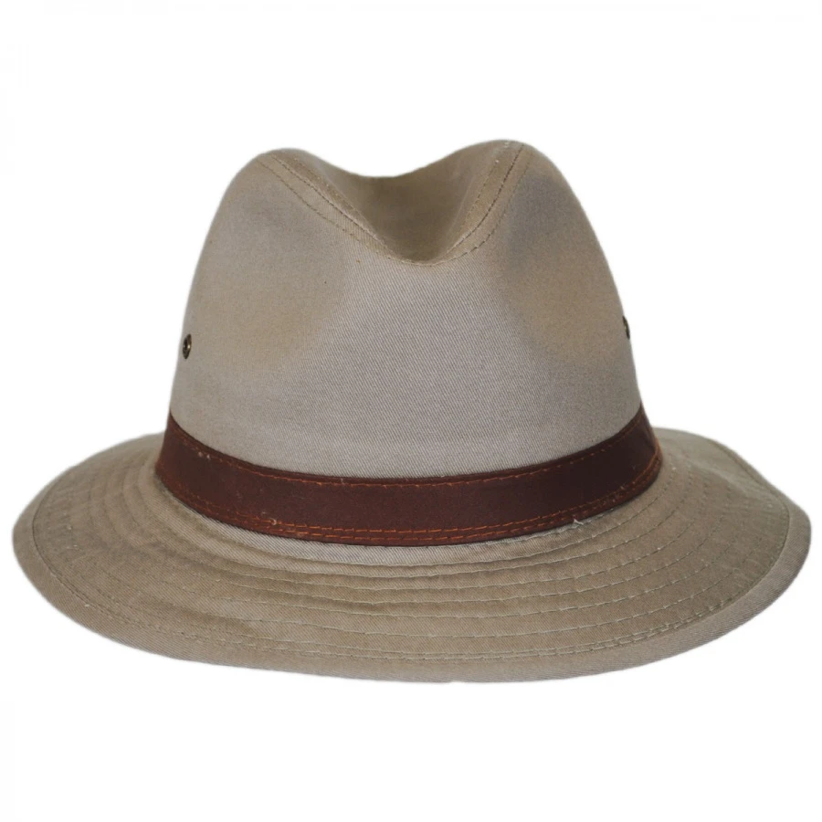 Dorfman Pacific Company Packable Cotton Twill Safari Fedora Hat 3 Dorfman Pacific Company Packable Cotton Twill Safari Fedora Hat