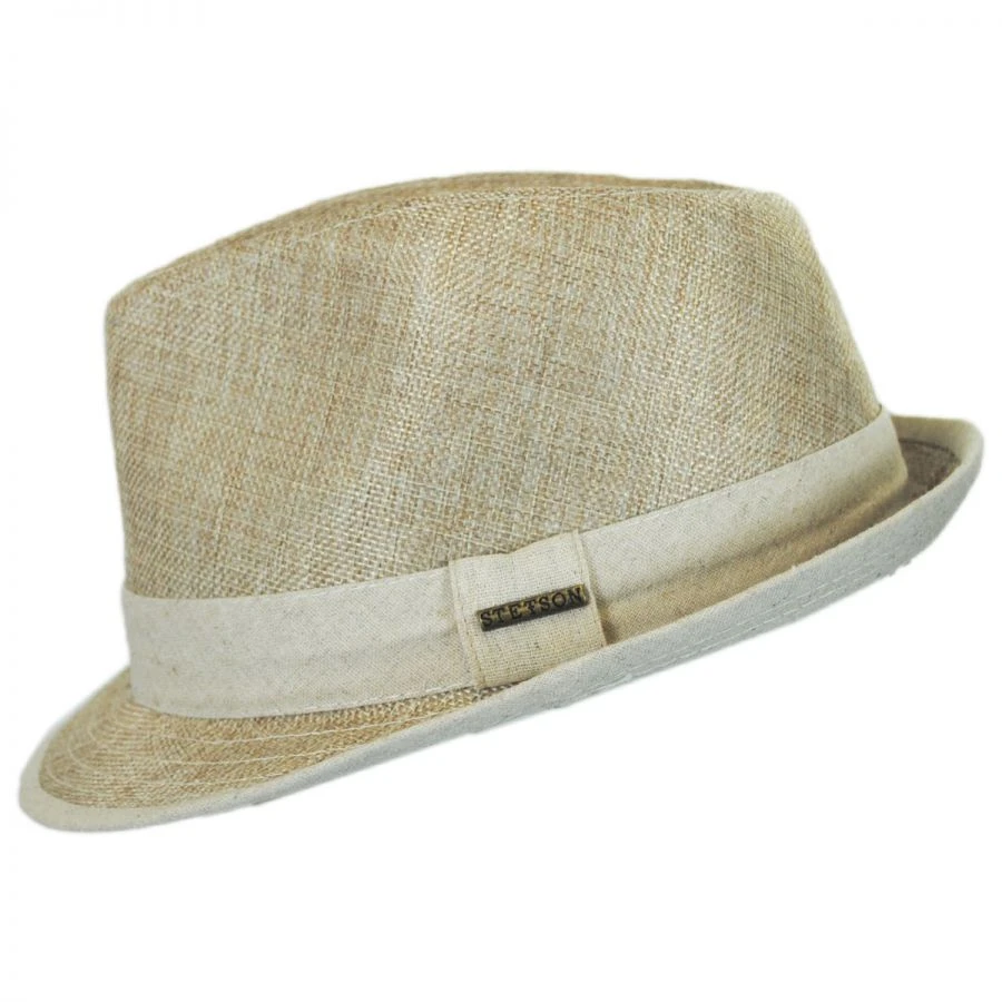 Stetson Two-Tone Vegan Linen Trilby Fedora Hat 4 Stetson Two-Tone Vegan Linen Trilby Fedora Hat - Image 2