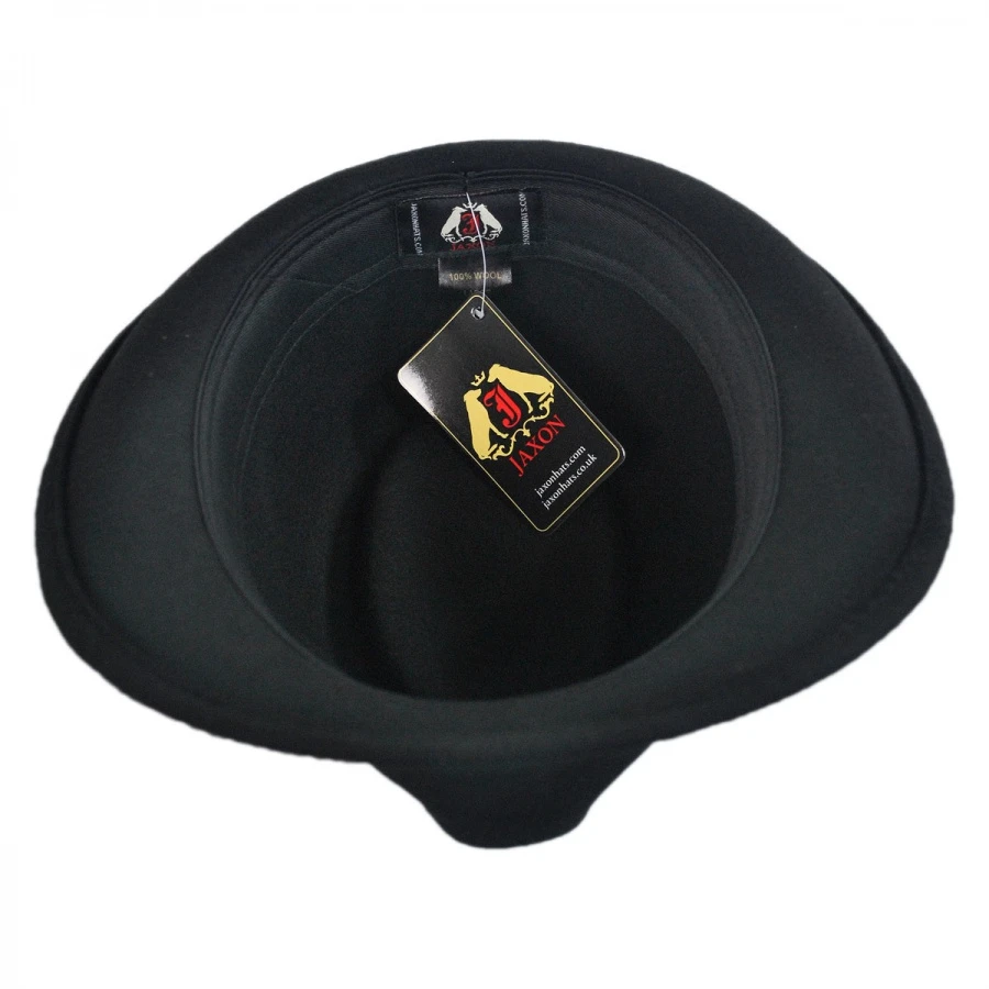 Jaxon Hats Detroit Wool Felt Trilby Fedora Hat - Black 5 Jaxon Hats Detroit Wool Felt Trilby Fedora Hat - Black - Image 3