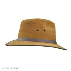 Jaxon Hats Nubuck Leather Safari Fedora Hat -Brixton Hats shop 29321