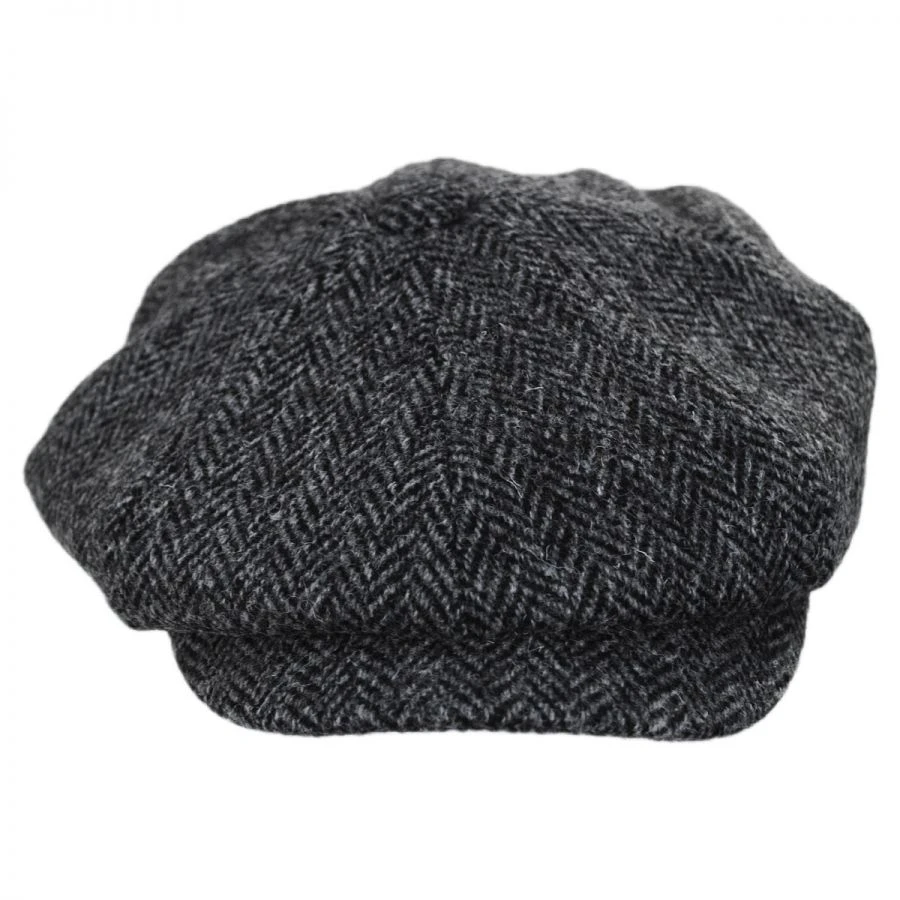 Failsworth Carloway Harris Tweed Wool Herringbone Newsboy Cap - Gray 3 Failsworth Carloway Harris Tweed Wool Herringbone Newsboy Cap - Gray