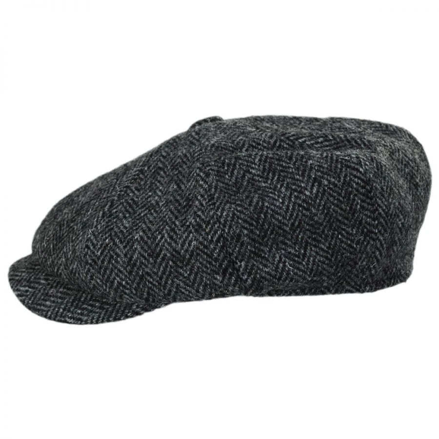 Failsworth Carloway Harris Tweed Wool Herringbone Newsboy Cap - Gray 4 Failsworth Carloway Harris Tweed Wool Herringbone Newsboy Cap - Gray - Image 2