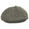 Failsworth Stornoway Harris Tweed Wool Herringbone Flat Cap - Oatmeal -Brixton Hats shop 296129