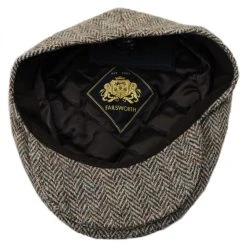 Failsworth Stornoway Harris Tweed Wool Herringbone Flat Cap - Oatmeal -Brixton Hats shop 296135