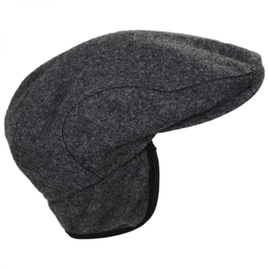 Wigens Caps Vilgot Melange Melton Wool Earflap Ivy Cap 5 Wigens Caps Vilgot Melange Melton Wool Earflap Ivy Cap - Image 3