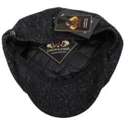 Jaxon & James Harris Tweed Taransay Wool Newsboy Cap -Brixton Hats shop 306406