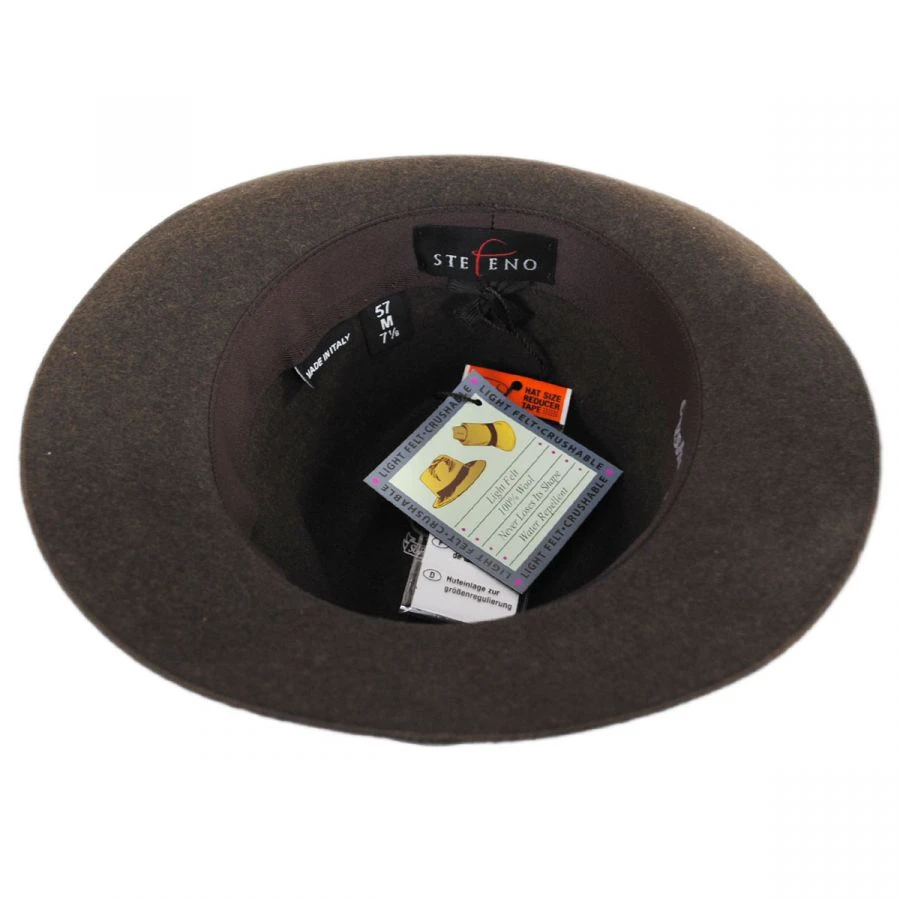 Stefeno Desmond Crushable Wool Felt Fedora Hat 5 Stefeno Desmond Crushable Wool Felt Fedora Hat - Image 3