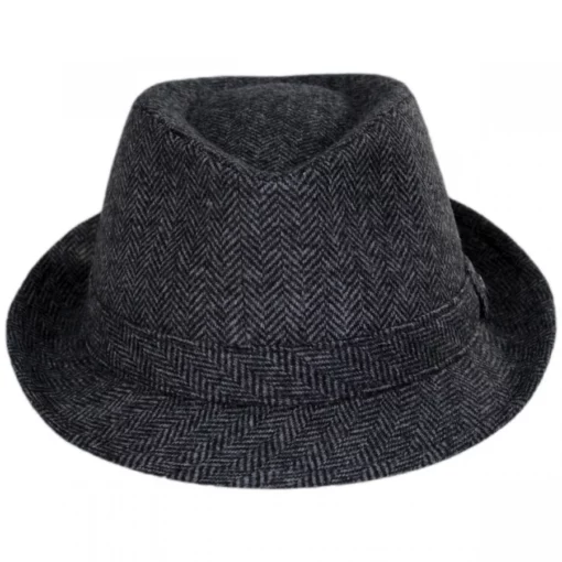Jaxon Hats Herringbone Wool Trilby Fedora Hat -Brixton Hats shop 346184