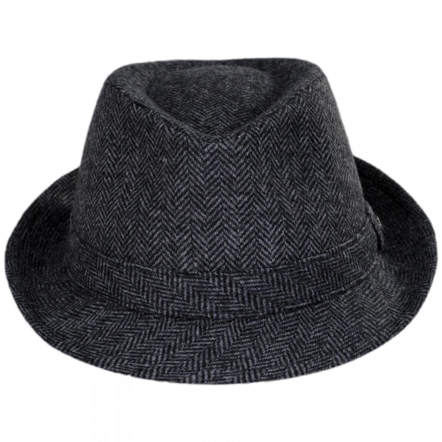 Jaxon Hats Herringbone Wool Trilby Fedora Hat 3 Jaxon Hats Herringbone Wool Trilby Fedora Hat
