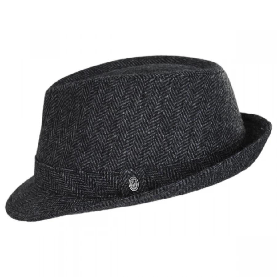 Jaxon Hats Herringbone Wool Trilby Fedora Hat 4 Jaxon Hats Herringbone Wool Trilby Fedora Hat - Image 2