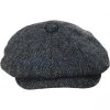 Failsworth Harris Tweed Overcheck Herringbone Wool Newsboy Cap - Charcoal 1 Failsworth Harris Tweed Overcheck Herringbone Wool Newsboy Cap - Charcoal -Brixton Hats shop 376640