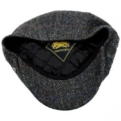 Failsworth Harris Tweed Overcheck Herringbone Wool Newsboy Cap - Charcoal 7 Failsworth Harris Tweed Overcheck Herringbone Wool Newsboy Cap - Charcoal -Brixton Hats shop 376646