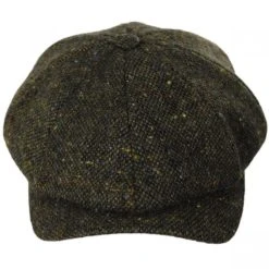Wigens Caps Magee Tweed Lambswool Newsboy Cap - Dark Green