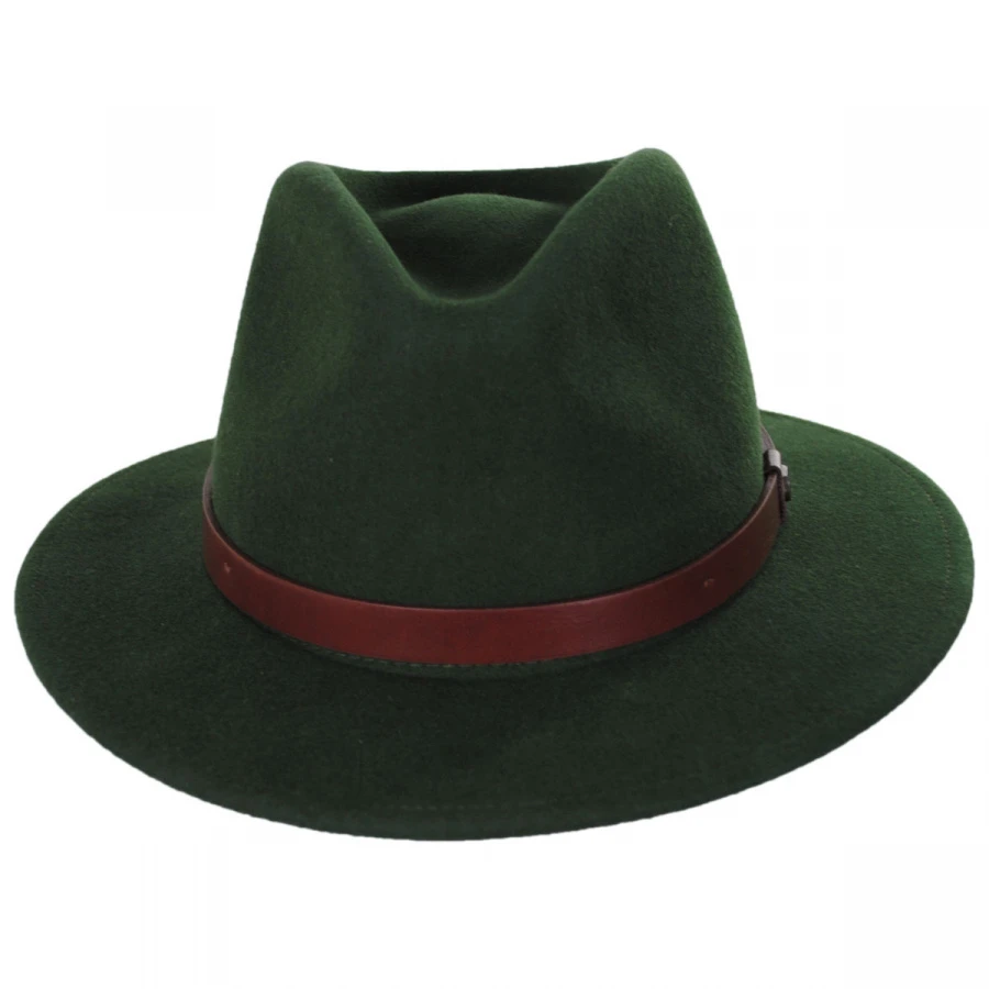 Brixton Hats Messer Wool Felt Fedora Hat - Moss 3 Brixton Hats Messer Wool Felt Fedora Hat - Moss