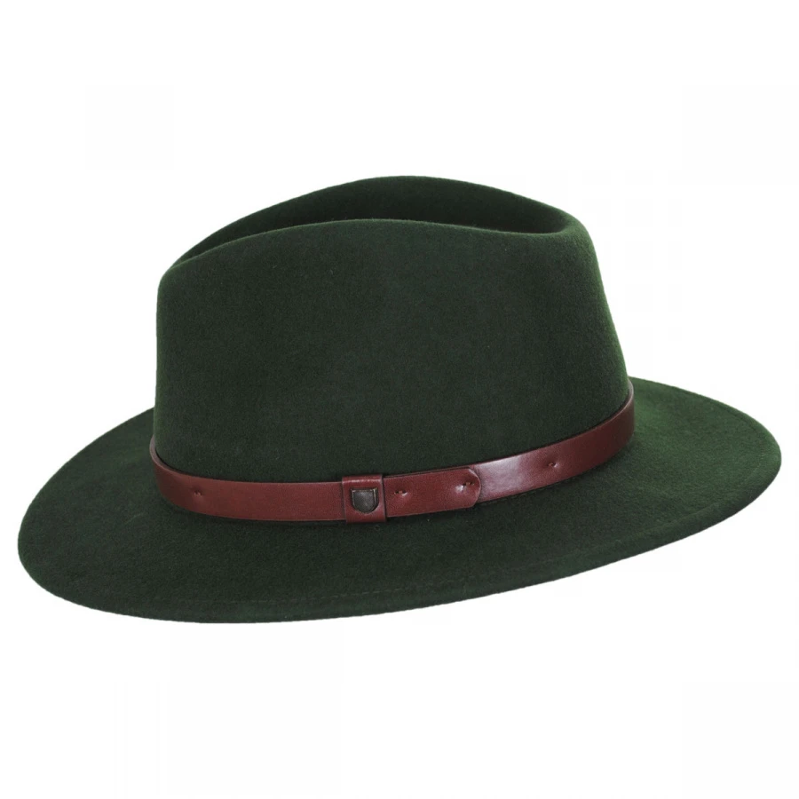 Brixton Hats Messer Wool Felt Fedora Hat - Moss 4 Brixton Hats Messer Wool Felt Fedora Hat - Moss - Image 2