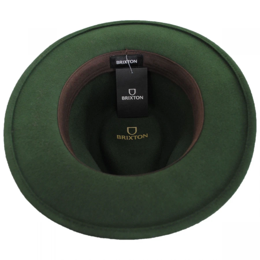 Brixton Hats Messer Wool Felt Fedora Hat - Moss 5 Brixton Hats Messer Wool Felt Fedora Hat - Moss - Image 3