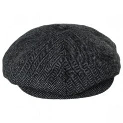 Brixton Hats Brood Herringbone Wool Blend Newsboy Cap - Gray/Black