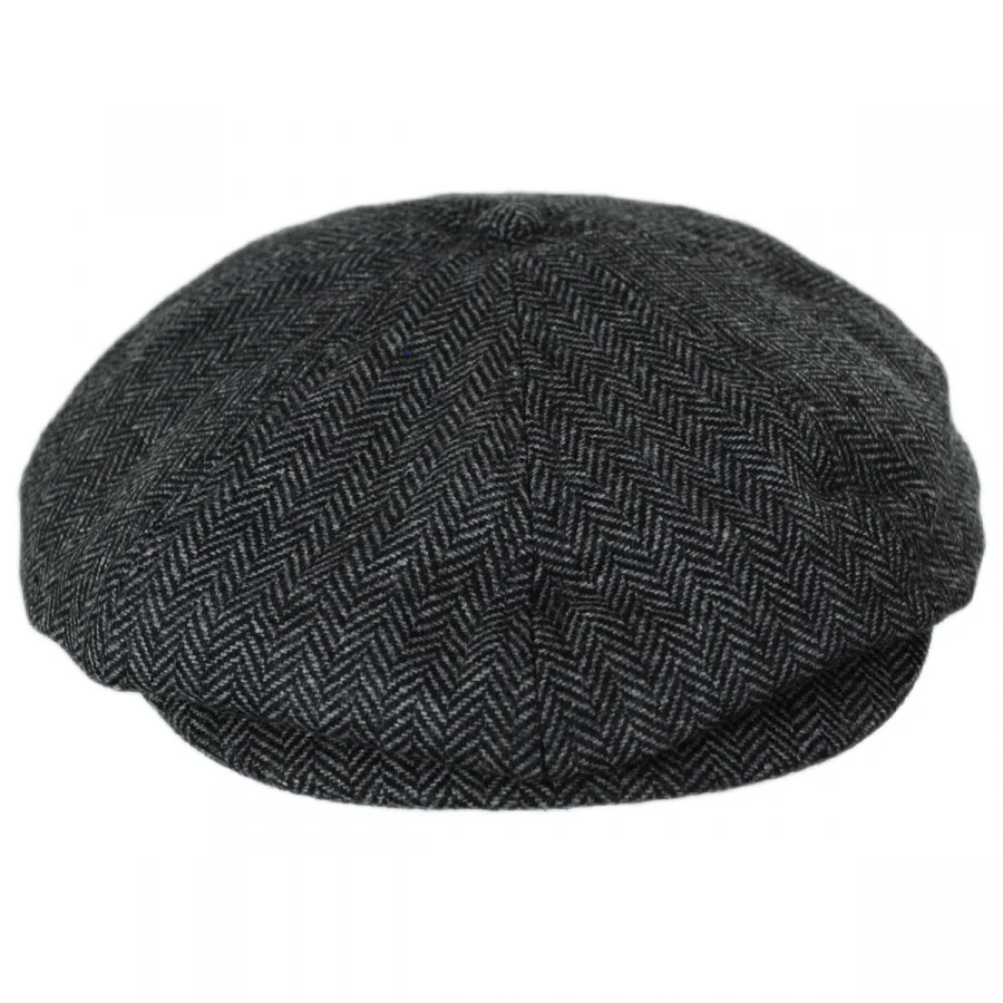 Brixton Hats Brood Herringbone Wool Blend Newsboy Cap - Gray/Black 3 Brixton Hats Brood Herringbone Wool Blend Newsboy Cap - Gray/Black