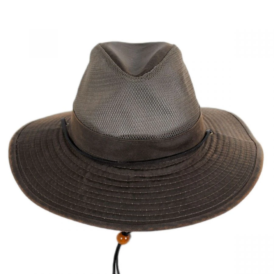 Dorfman Pacific Company Yargo Weathered Cotton Mesh Blend Aussie Fedora Hat 3 Dorfman Pacific Company Yargo Weathered Cotton Mesh Blend Aussie Fedora Hat