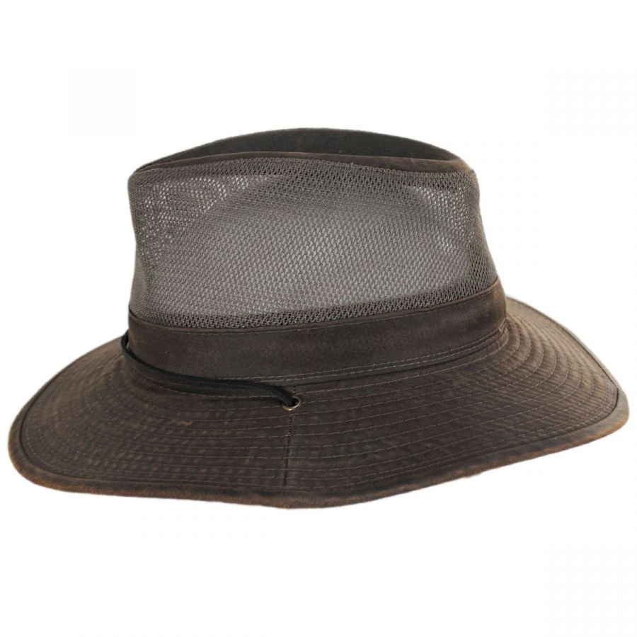 Dorfman Pacific Company Yargo Weathered Cotton Mesh Blend Aussie Fedora Hat 4 Dorfman Pacific Company Yargo Weathered Cotton Mesh Blend Aussie Fedora Hat - Image 2