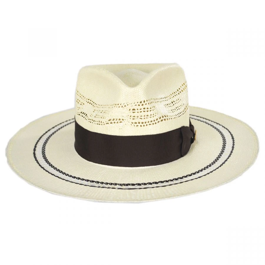 Biltmore Chiron Wide Brim Bangora Straw Fedora Hat 3 Biltmore Chiron Wide Brim Bangora Straw Fedora Hat