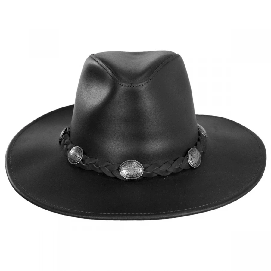 Henschel Dude Braid Conch Leather Outback Hat 3 Henschel Dude Braid Conch Leather Outback Hat