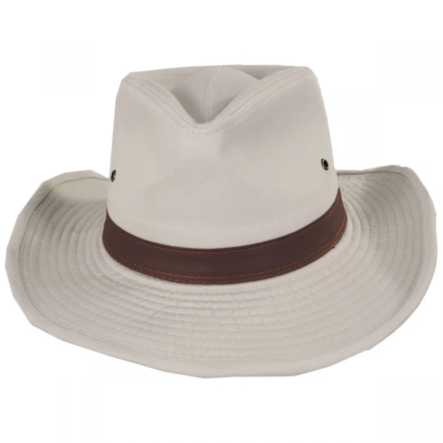 Dorfman Pacific Company Cotton Twill Outback Fedora Hat 3 Dorfman Pacific Company Cotton Twill Outback Fedora Hat