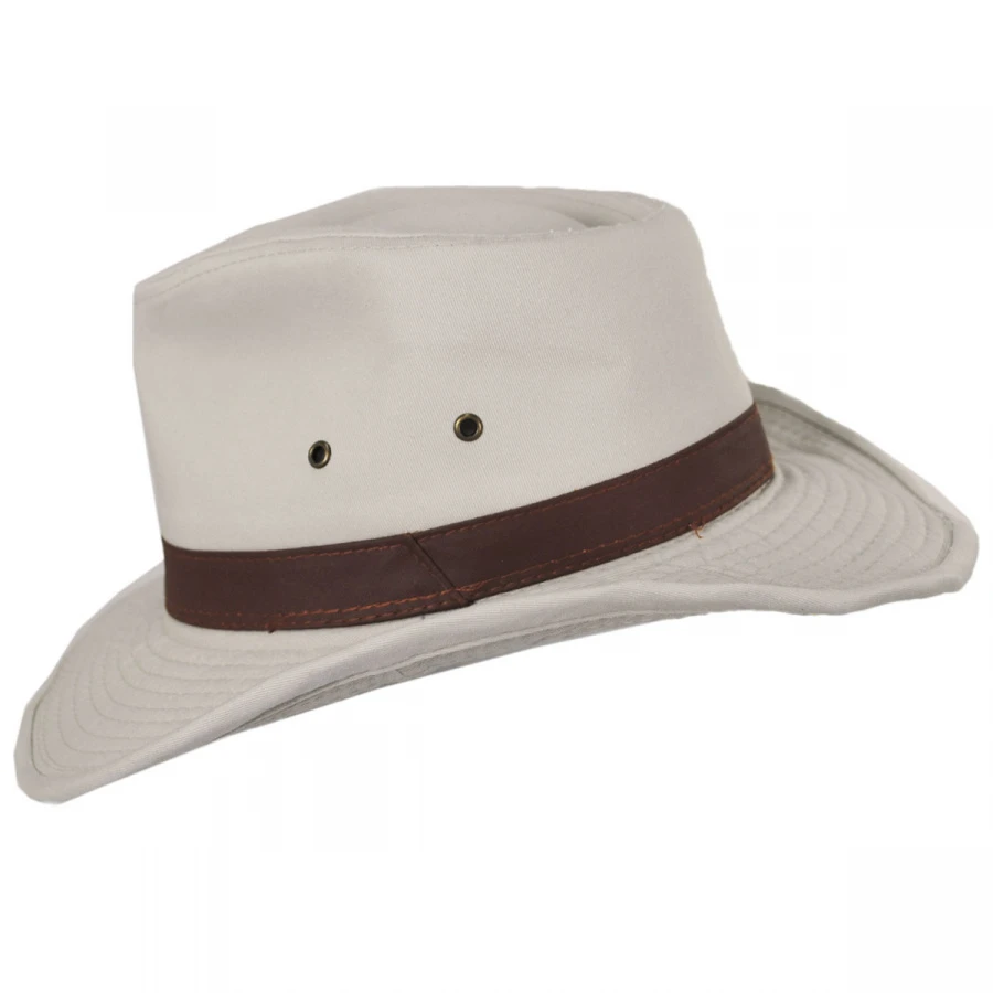 Dorfman Pacific Company Cotton Twill Outback Fedora Hat 4 Dorfman Pacific Company Cotton Twill Outback Fedora Hat - Image 2