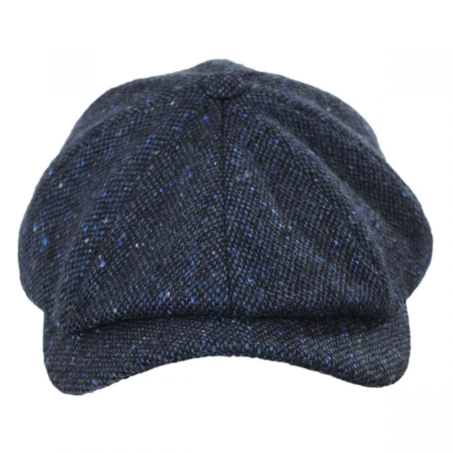 Wigens Caps Magee Tweed Lambswool Newsboy Cap - Navy Blue 3 Wigens Caps Magee Tweed Lambswool Newsboy Cap - Navy Blue