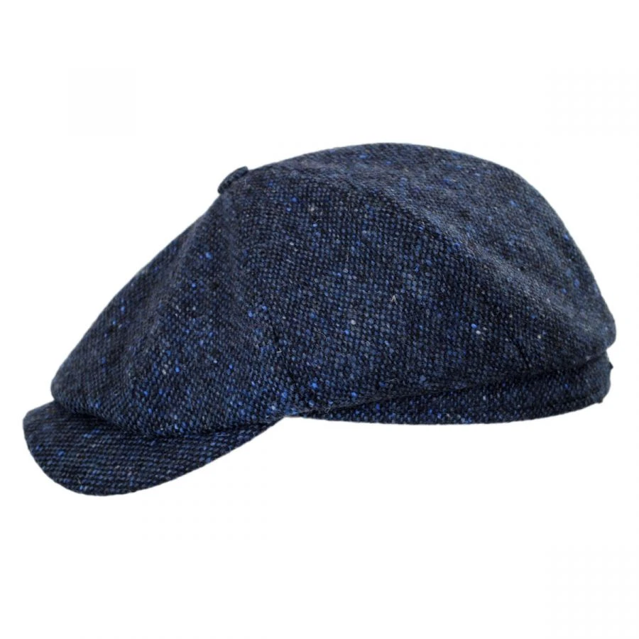 Wigens Caps Magee Tweed Lambswool Newsboy Cap - Navy Blue 4 Wigens Caps Magee Tweed Lambswool Newsboy Cap - Navy Blue - Image 2