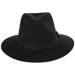 Jaxon Hats Cotton Oilcloth Safari Fedora Hat - Black
