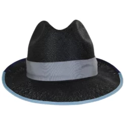 Bailey Hesmond Sisal Litestraw Fedora Hat - Black/Blue