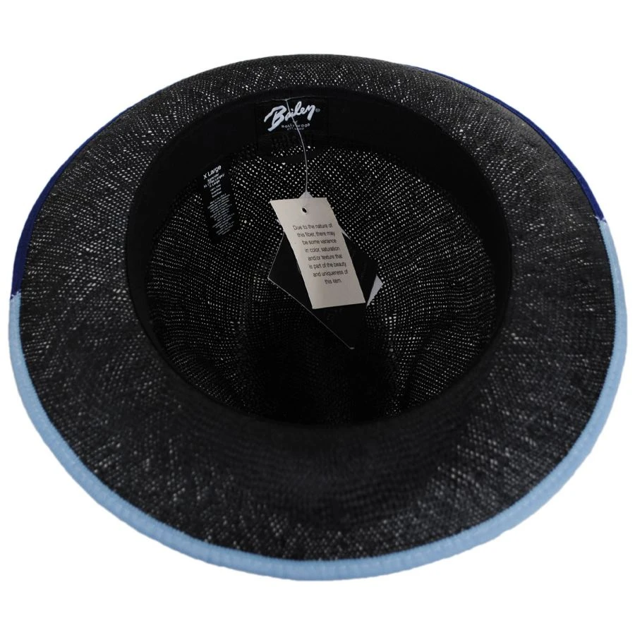 Bailey Hesmond Sisal Litestraw Fedora Hat - Black/Blue 5 Bailey Hesmond Sisal Litestraw Fedora Hat - Black/Blue - Image 3