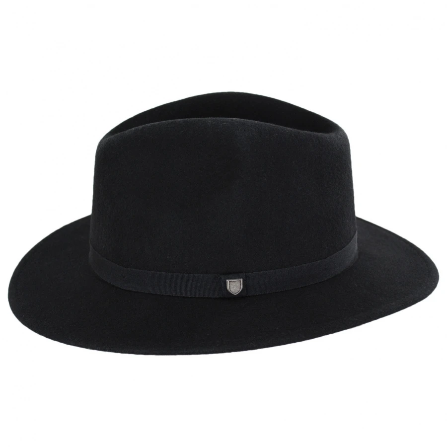 Brixton Hats Messer Packable Wool Felt Fedora Hat - Black 4 Brixton Hats Messer Packable Wool Felt Fedora Hat - Black - Image 2