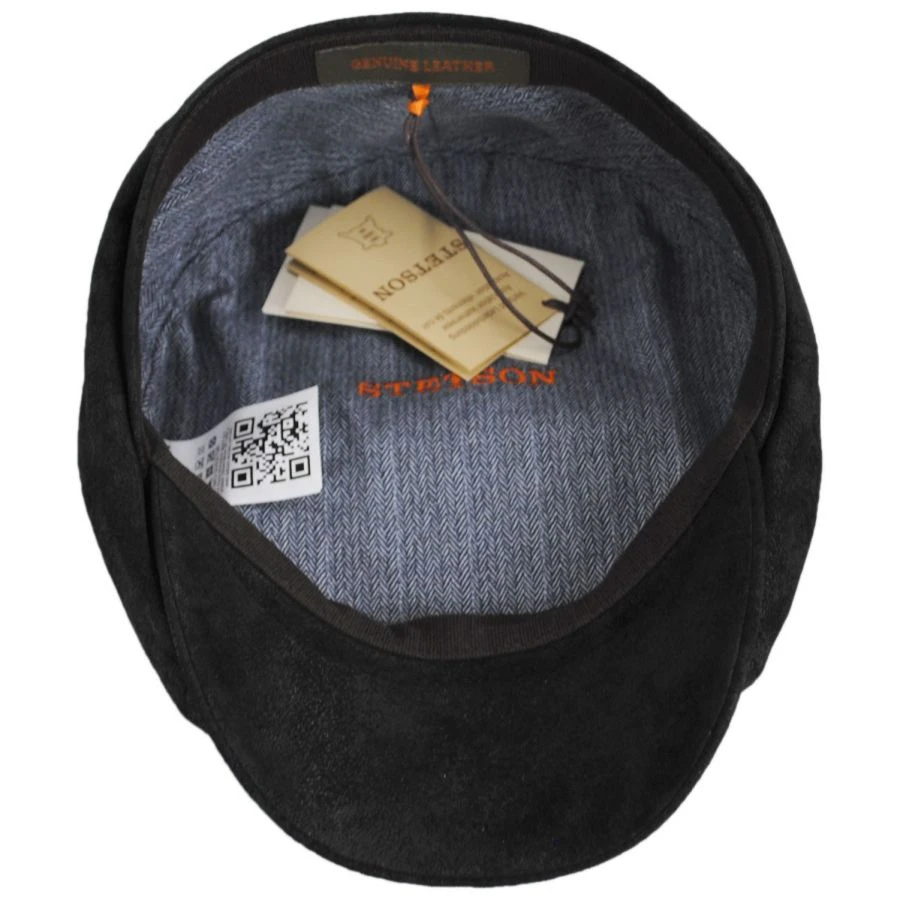 Stetson Pigskin Distressed Leather Newsboy Cap 5 Stetson Pigskin Distressed Leather Newsboy Cap - Image 3