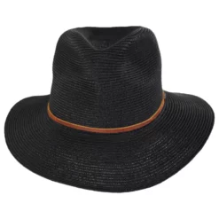 Brixton Hats Wesley Braided Toyo Straw Fedora Hat - Black/Brown