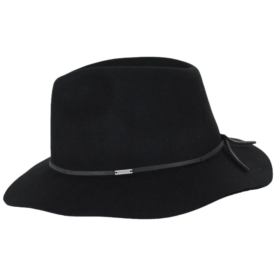 Brixton Hats Wesley Wool Felt Floppy Fedora Hat - Black 3 Brixton Hats Wesley Wool Felt Floppy Fedora Hat - Black - Image 2