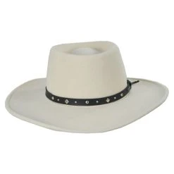 Stetson Black Hawk Crushable Wool Felt Gambler Cowboy Hat - Silverbelly