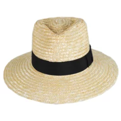 Brixton Hats Joanna Petite Brim Wheat Straw Fedora Hat - Honey