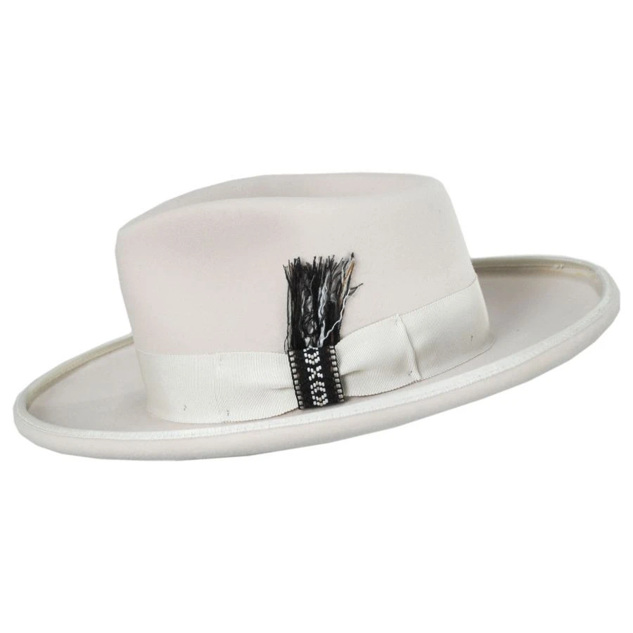 RENEGADE Cote Pencil Curl Brim Wool Felt Fedora Hat 4 RENEGADE Cote Pencil Curl Brim Wool Felt Fedora Hat - Image 2