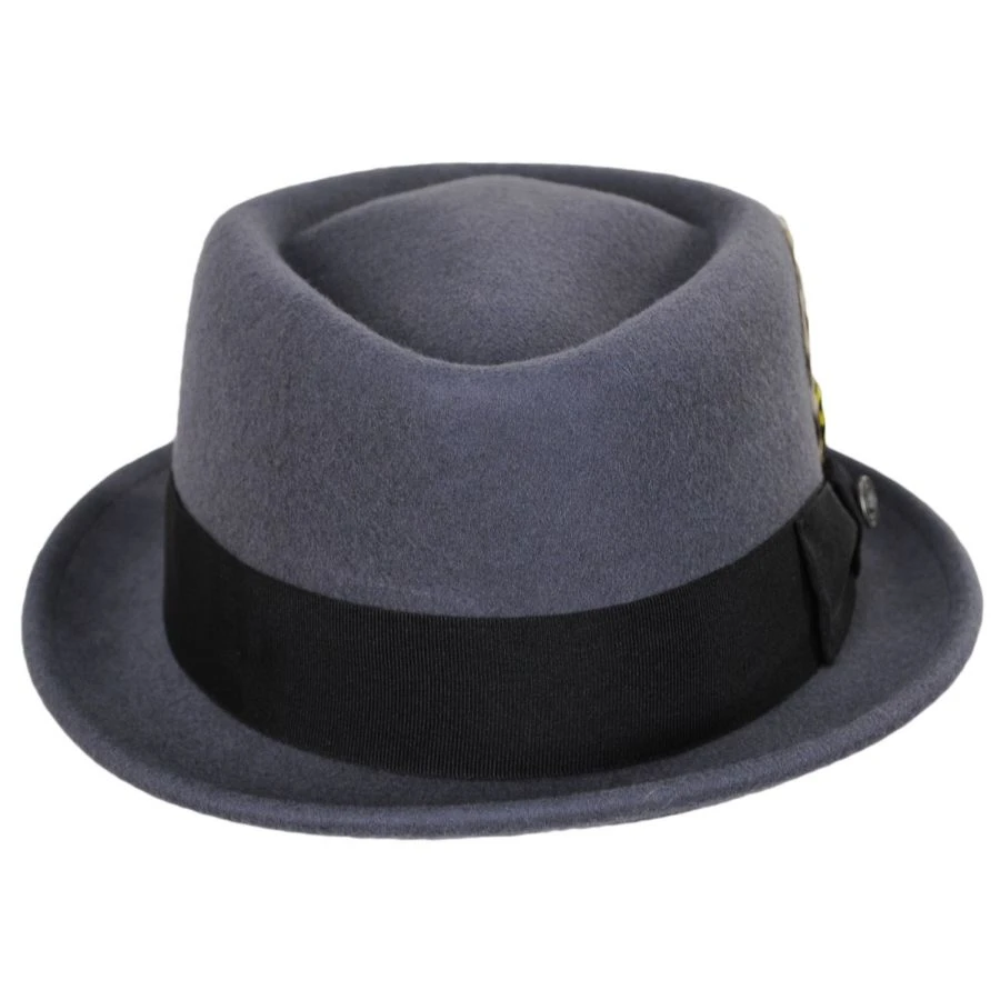 Jaxon Hats Wool Felt Diamond Crown Fedora Hat - Gray 3 Jaxon Hats Wool Felt Diamond Crown Fedora Hat - Gray